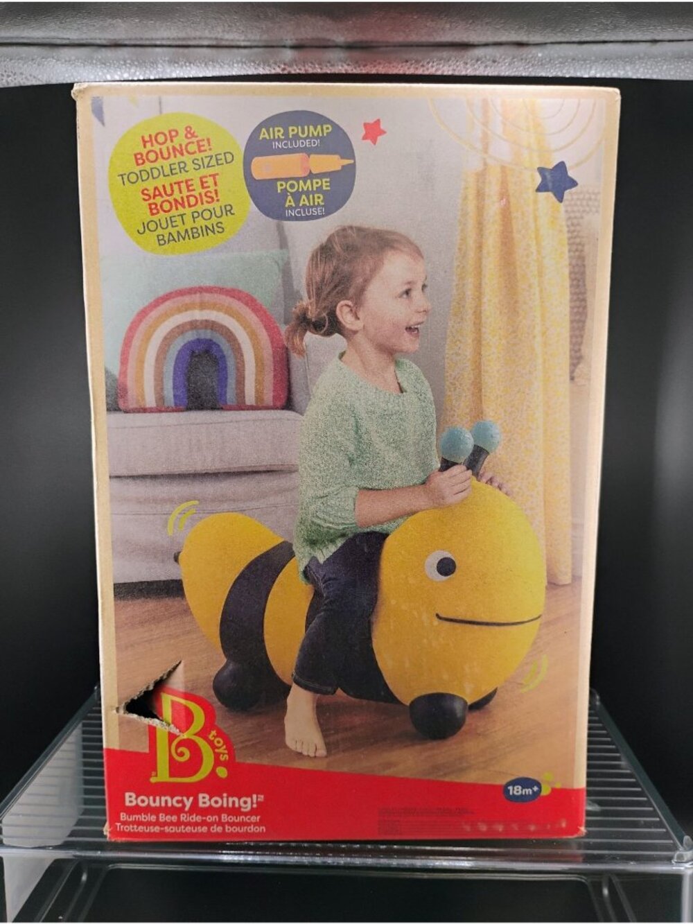 Bouncy Boing! Bumble Bee Toddler Ride-On Inflatable With Pump